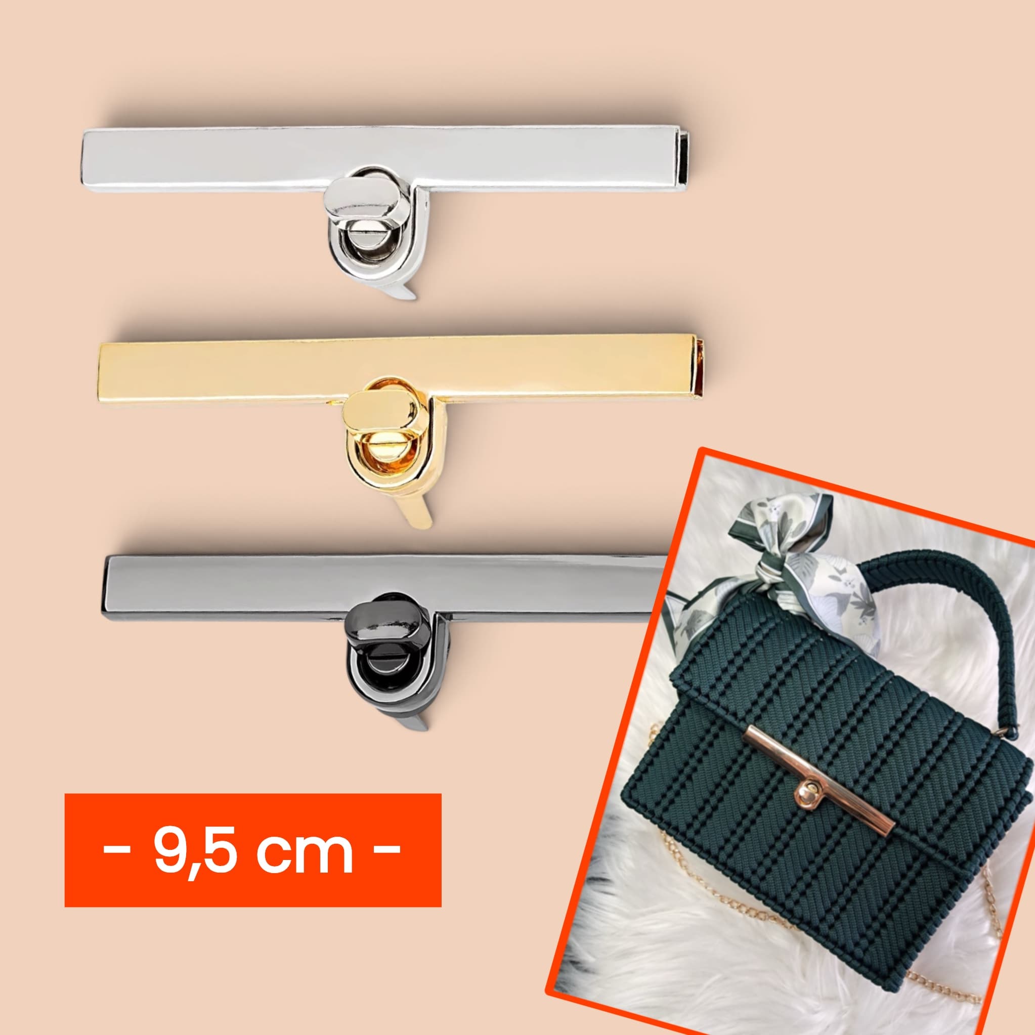 Fermoir en T 9.5 cm