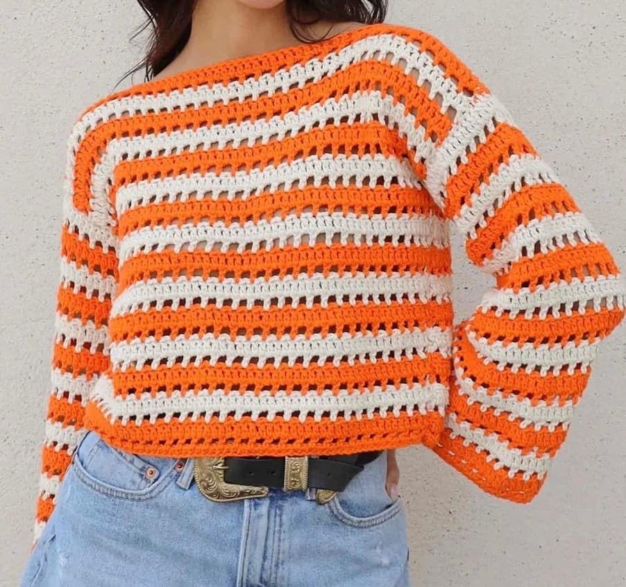 Stripe Crochet Sweater